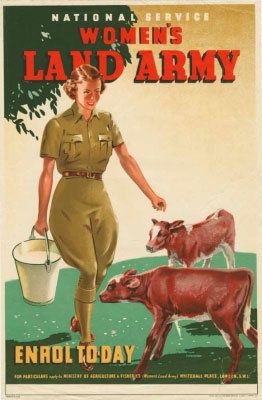 Агитационный плакат Женской Земельной Армии Великобритании времен 2-ой Мировой войны