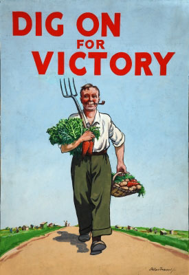 Британский плакат Второй Мировой войны. 'Копай для победы'.