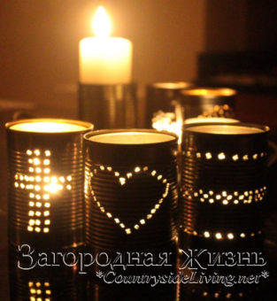 Подсвечники из банок